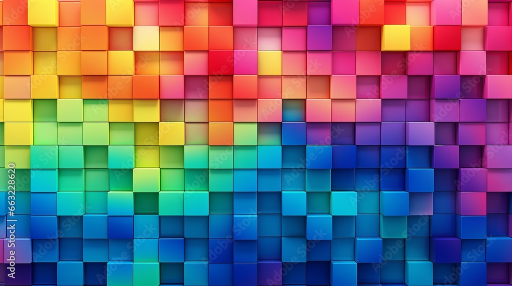 Poster abstract background with multicolored cubes