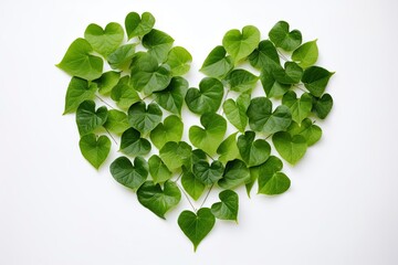 heart shape made of leaves.AI Generated