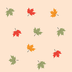 autumn pattern with colorful maple leaves