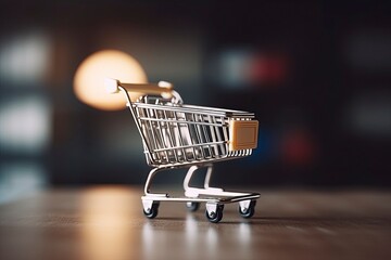 Small shopping cart. AI Generated