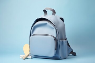 Blue backpack back to school. AI Generated
