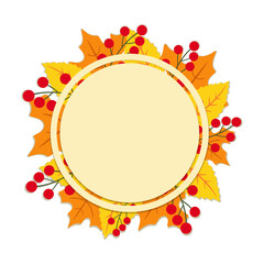 Badge with a background for placing text. Suitable for use as a design element for advertising banners, social network posts, postcards. Vector illustration.