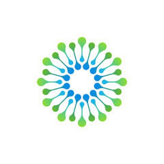 abstract circle logo is suitable for technology companies or it can be for companies characterized by DNA as the core of the company