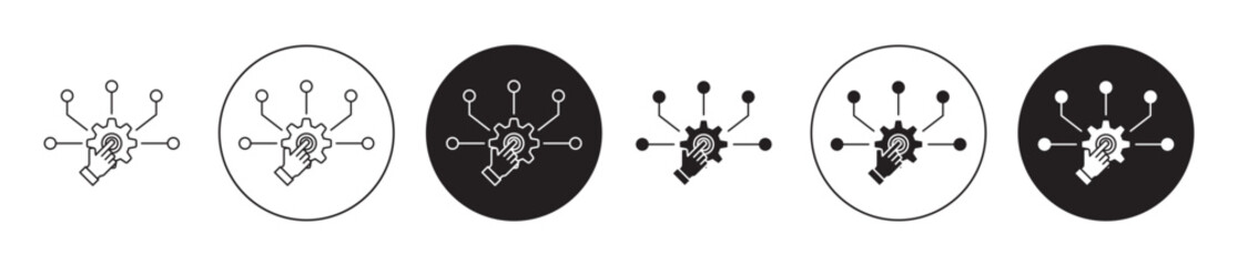 Function icon set. software system configuration vector symbol. source api line icon in black filled and outlined style.