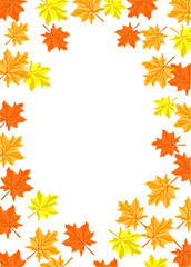 autumn leaves border, vector illustration