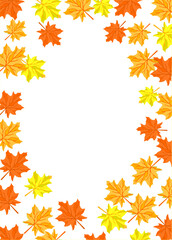 Fototapeta premium autumn leaves border, vector illustration
