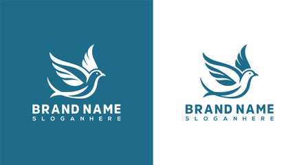 Fototapeta na wymiar Bird logo design. Bird logo vector icon. Minimalist Logo 