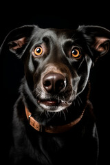 Obraz premium cool, funny portrait of dog in front of dark background