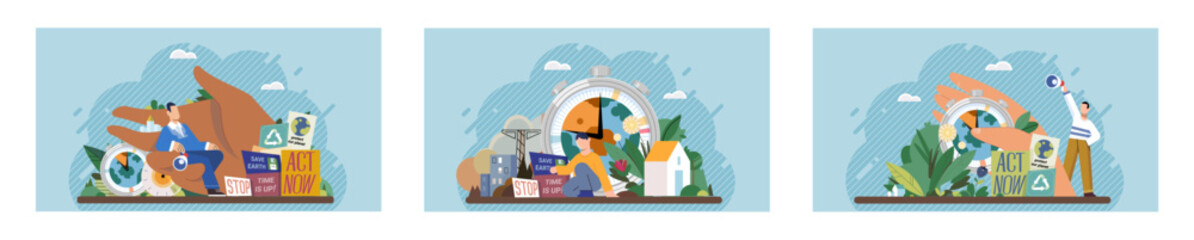 Climate change. Save the planet. Vector illustration Choose renewable resources to lessen your ecological footprint and combat climate change On World Environment Day, lets commit to making positive