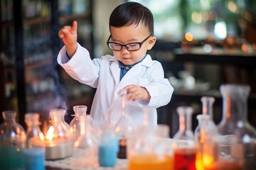 Baby Scientist in Lab Coat