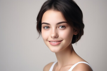 Radiant Young Woman with Flawless Complexion