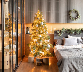 Christmas decoration in the apartment - 663235275