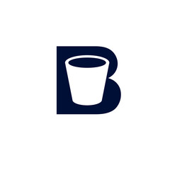 The vector is a monogram of the letter B and cup.