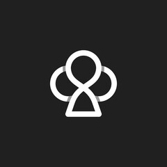 The vector is a monogram of the number bell and poker. Unique and elegant.