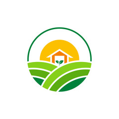 agricultural warehouse vector logo, suitable for the fast-growing agricultural sector