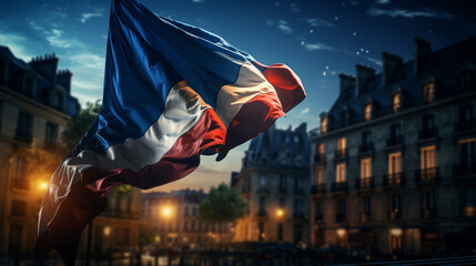 Naklejka premium Flag of France. French flag. Tricolor, blue white red, flag colors. French patriotism