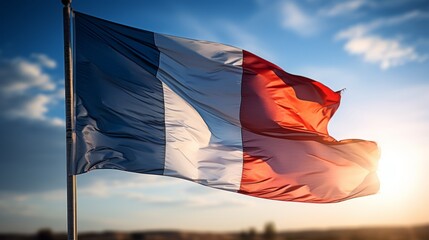 Flag of France. French flag. Tricolor, blue white red, flag colors. French patriotism