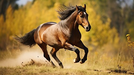 Obraz premium Horses running in the meadow