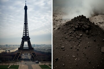 Paris decimated by meteorites. Generative AI