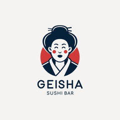 Japanese Geisha Vector Logo Illustration