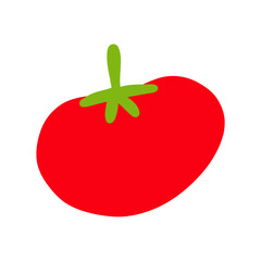 Doodle red tomato isolated on white.