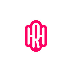 The vector is a monogram of the letter H and R.