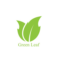 Logos of green leaf ecology nature element vector