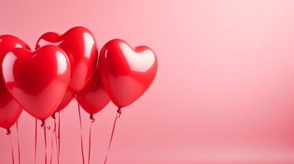 Heart Balloons on pink Background