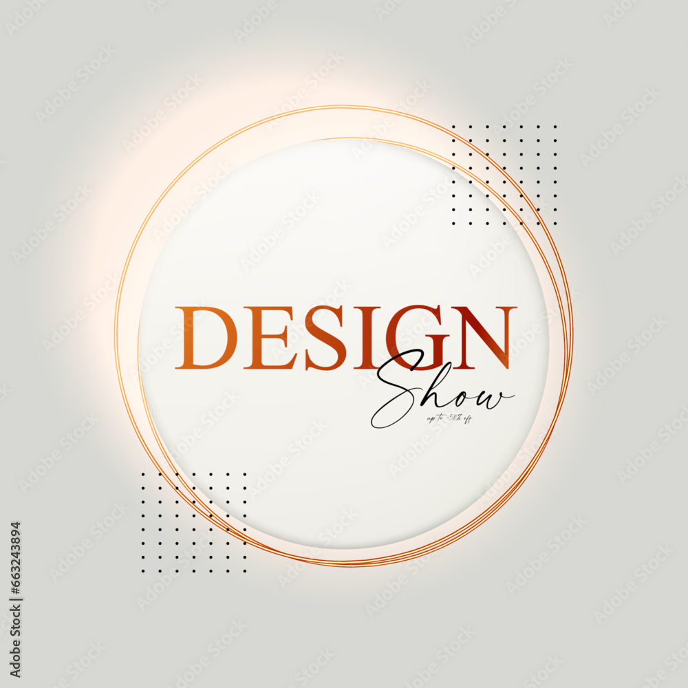 Wall mural 3d realistic product display design template. white scene with podium. cirfle banner. elegant vector