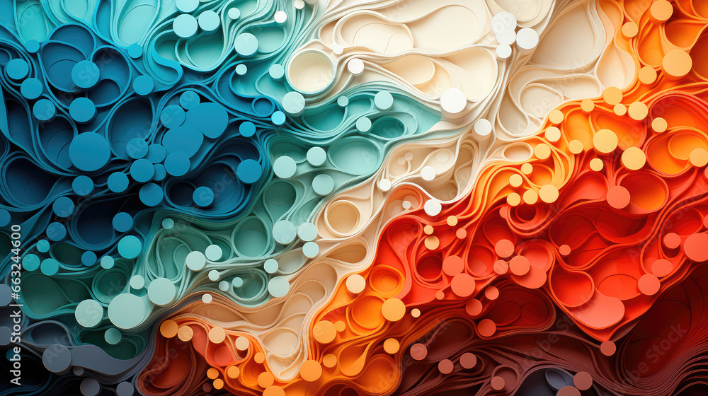 Poster abstract background with multi-colored lines in the form of waves. illustration for painting print. 