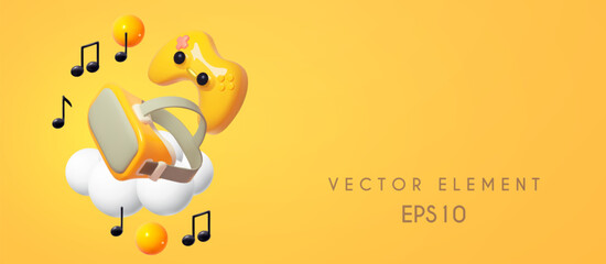 Headphones and smartphone. Online gaming concept