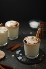 Kogel mogel drink made from eggs with cream