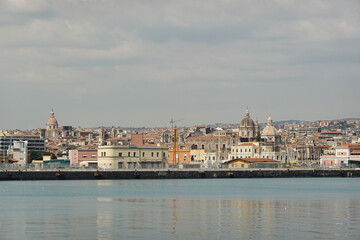 Fototapeta na wymiar A harbor and a porto in Catania, Italy