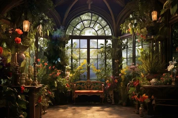 Fototapeten Botanical haven for enchanting gatherings. Generative AI © Indigo