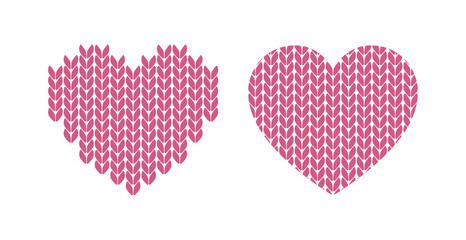 Pink Knitted Heart Knitting Hobby Love Symbol