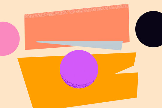Bright bold colorful background with shapes. Geometric shapes