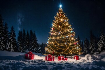 christmas tree and gifts