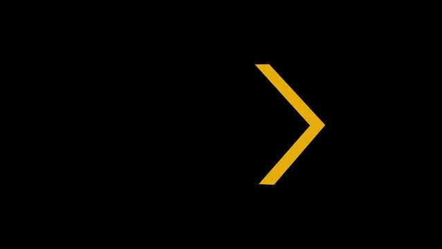 Abstract directional arrow loading icon on the dark background animation.