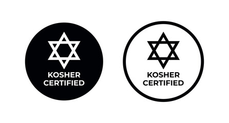 Kosher Certified symbols. International symbols of kosher food. Packaging concept.
