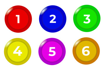 Multi-colored 3D icons.
For points and steps.
Multi-colored vector icons for the website.
1.2.3.4.5.6