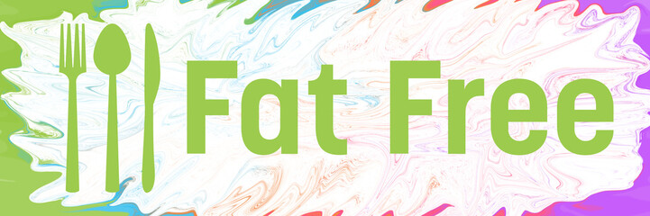 Fat Free Spoon Fork Knife Colorful Liquid Background Text 