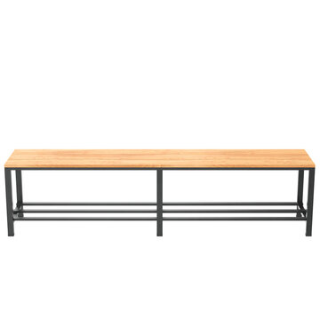 3D rendering illustration of a locker room bench