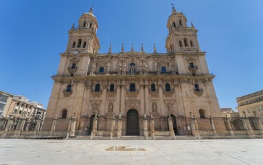 Fototapeta na wymiar Impressive catholic cathedral of Renaissance style, baroque and neoclassical style. Andalucia. Spain