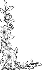 Floral Wedding invitation corder frame 