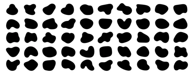 Fotobehang Amoeba, irregular blob shape vector illustration set © Anastasiia