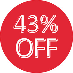 Discount  up to % off label vector illustration crimson red color. Sale sticker percent off label tag badge Vector Image.