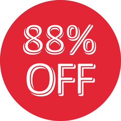 Discount  up to % off label vector illustration crimson red color. Sale sticker percent off label tag badge Vector Image.