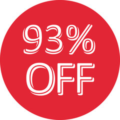 Discount  up to % off label vector illustration crimson red color. Sale sticker percent off label tag badge Vector Image.