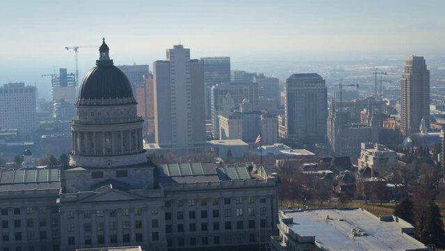 Epic, Flying Drone Shot Around Utah Capitol