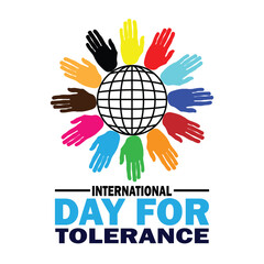 International Day of Tolerance. Vector illustration. Suitable for greeting card, poster and banner